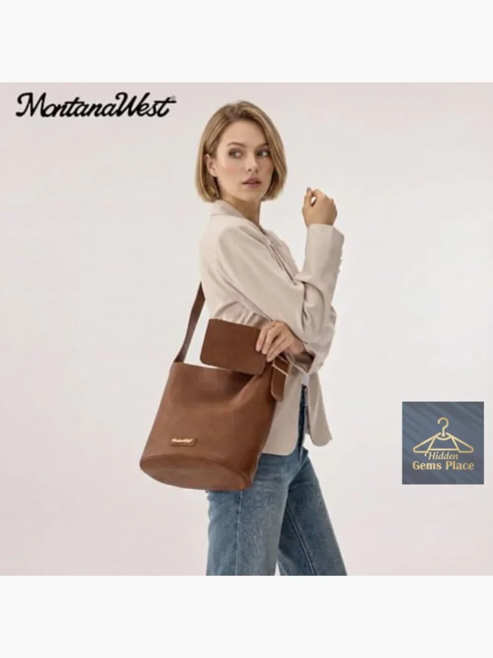 Medium Hobo Bag with Coin Pouch - Soft PU Leather Shoulder Tote